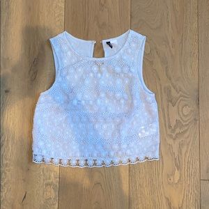 Light Blue Flower Top